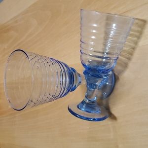 Sirrus Horizontal Rings Blue Wine Gobblets